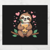 Niedlicher Sloth Boba Bubble Milk Teatro Sociale B Schaumweinetikett (Einzelnes Label)