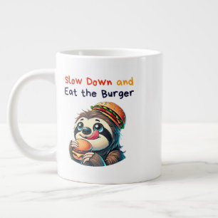 Niedlicher Sloth Burger Cartoon Fast Food Jumbo-Tasse