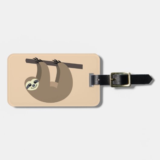 Niedlicher Sloth-Cartoon Gepäckanhänger (Vorderseite horizontal)