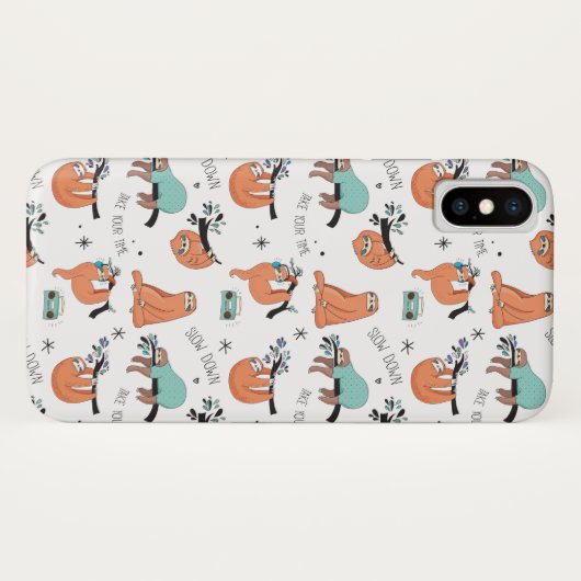 Niedlicher Sloth Case-Mate iPhone Hülle (Rückseite (Horizontal))