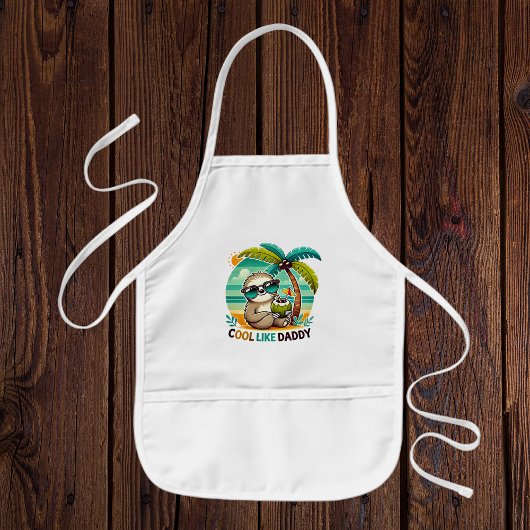 Niedlicher Sloth Cool wie Daddy unter Palm Tree Kinderschürze