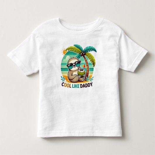 Niedlicher Sloth Cool wie Daddy unter Palm Tree Kleinkind T-shirt (Vorderseite)