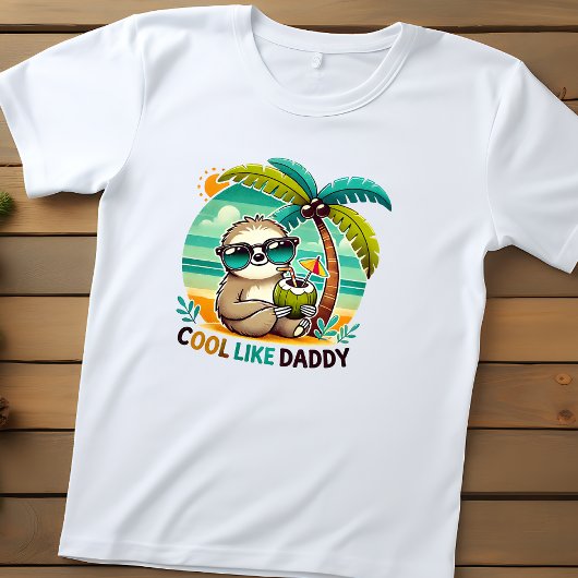 Niedlicher Sloth Cool wie Daddy unter Palm Tree Kleinkind T-shirt