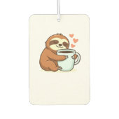 Niedlicher Sloth, der Big Coffee Cup Premium-T - S Autolufterfrischer (Vorderseite)