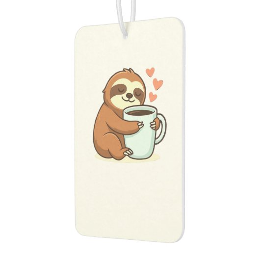 Niedlicher Sloth, der Big Coffee Cup Premium-T - S Autolufterfrischer (Links)