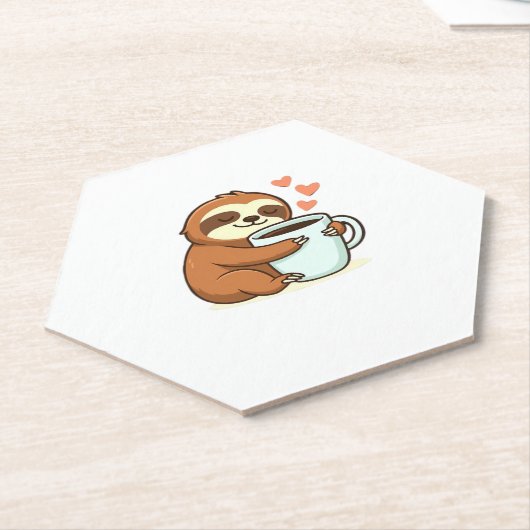 Niedlicher Sloth, der Big Coffee Cup Premium-T - S Untersetzer (angewinkelt)