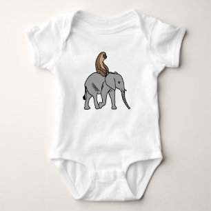 Niedlicher Sloth, der einen Elefanten reitet Baby Strampler