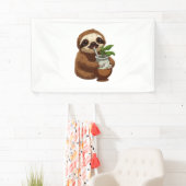 Niedlicher Sloth Drink Yerba Mate - Adorable Kawai Banner (Insitu)