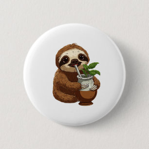 Niedlicher Sloth Drink Yerba Mate - Adorable Kawai Button
