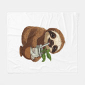 Niedlicher Sloth Drink Yerba Mate - Adorable Kawai Fleecedecke (Vorderseite (Horizontal))