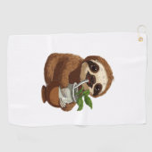 Niedlicher Sloth Drink Yerba Mate - Adorable Kawai Golfhandtuch (Horizontal)