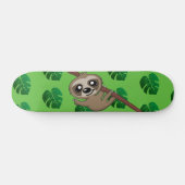 Niedlicher Sloth-Dschungel Grüner Cartoon Regenwal Skateboard (Horizontal)