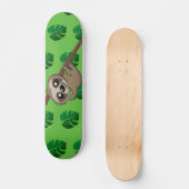 Niedlicher Sloth-Dschungel Grüner Cartoon Regenwal Skateboard (Vorderseite)