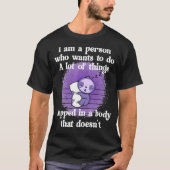 Niedlicher Sloth Fibro Lupus Chronische Ermüdung L T-Shirt (Vorderseite)