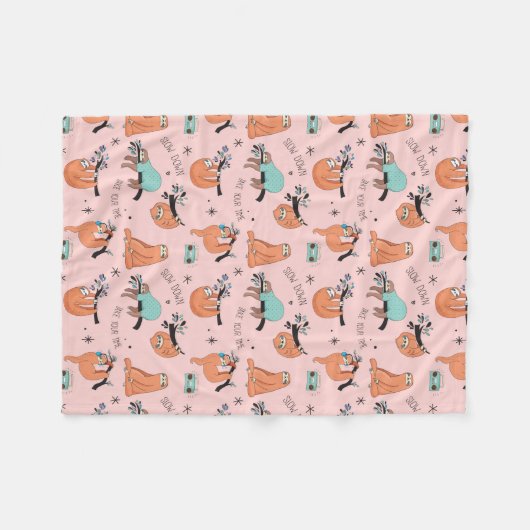 Niedlicher Sloth Fleecedecke (Vorderseite (Horizontal))