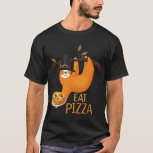 Niedlicher Sloth isst Pizza Erwachsener Vegane Kin T-Shirt
