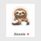 Niedlicher Sloth mit Pumpkin Halloween Cartoon Vec Aufkleber (Blatt)