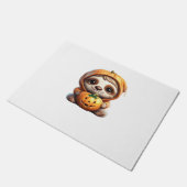 Niedlicher Sloth mit Pumpkin Halloween Cartoon Vec Fußmatte (Schrägansicht)