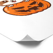 Niedlicher Sloth mit Pumpkin Halloween Cartoon Vec Poster (Ecke)