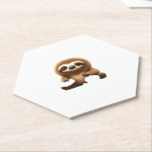 Niedlicher Sloth mit Pumpkin Halloween Cartoon Vec Untersetzer (angewinkelt)