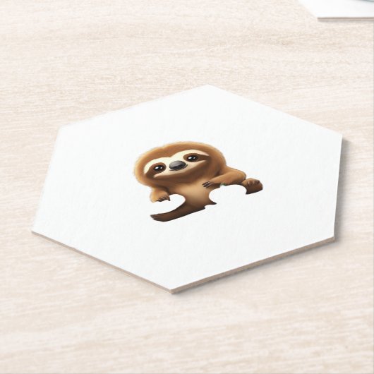 Niedlicher Sloth mit Pumpkin Halloween Cartoon Vec Untersetzer (angewinkelt)