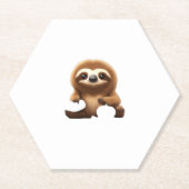 Niedlicher Sloth mit Pumpkin Halloween Cartoon Vec Untersetzer (Vorderseite)