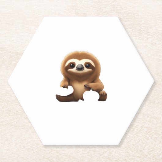 Niedlicher Sloth mit Pumpkin Halloween Cartoon Vec Untersetzer (Vorderseite)