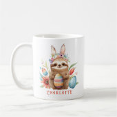 Niedlicher Sloth Oaster Kanincheneier Name Kaffeetasse (Links)