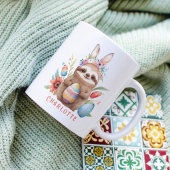 Niedlicher Sloth Oaster Kanincheneier Name Kaffeetasse