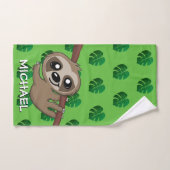 Niedlicher Sloth Safari Green Cartoon Dschungel Badhandtuch Set (Handtuch)