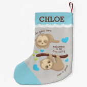 Niedlicher Sloth Spaß, Name hinzufügen Kleiner Weihnachtsstrumpf (Rückseite)