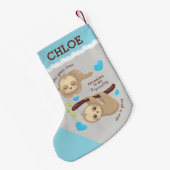 Niedlicher Sloth Spaß, Name hinzufügen Kleiner Weihnachtsstrumpf (Rückseite (Hängend))