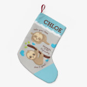 Niedlicher Sloth Spaß, Name hinzufügen Kleiner Weihnachtsstrumpf (Vorderansicht (hängend))
