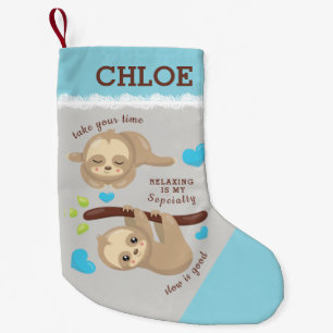 Niedlicher Sloth Spaß, Name hinzufügen Kleiner Weihnachtsstrumpf