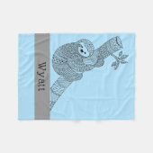 Niedlicher Sloth Stammes- Boho personalisiertes Fleecedecke (Vorderseite (Horizontal))