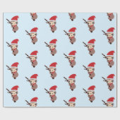 Niedlicher Sloth Weihnachtsurlaub Winter Kawaii Geschenkpapier (Flach)