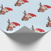 Niedlicher Sloth Weihnachtsurlaub Winter Kawaii Geschenkpapier (Ecke)