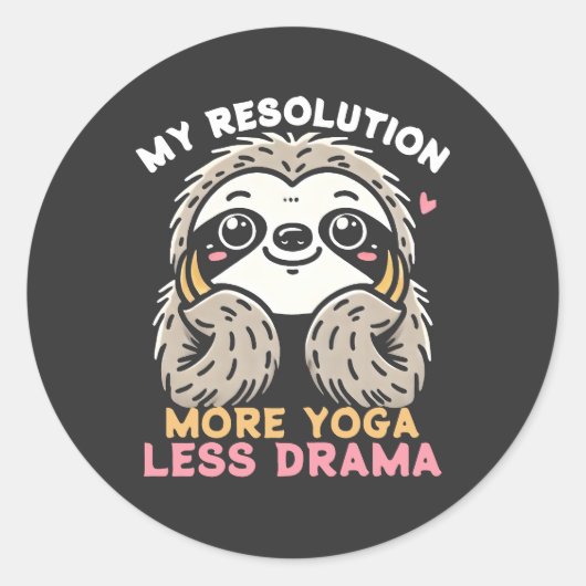 Niedlicher Sloth Yoga Sticker - Mehr Yoga Weniger (Vorderseite)