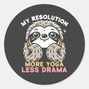 Niedlicher Sloth Yoga Sticker - Mehr Yoga Weniger