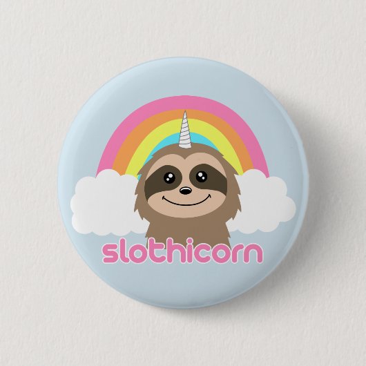Niedlicher Slothunicorn-Abzeichen-Button-Knopf Button (Vorderseite)