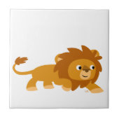 Niedlicher Smart Cartoon Lion Tile Fliese (Vorderseite)