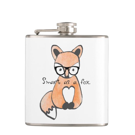 Niedlicher Smart Fox Flachmann (Vorderseite)
