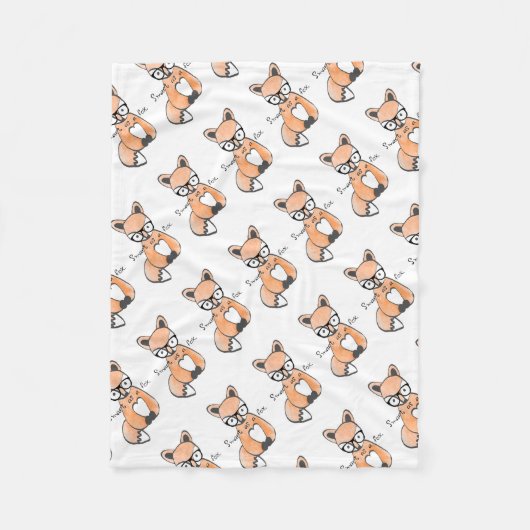Niedlicher Smart Fox Fleecedecke (Vorderseite)