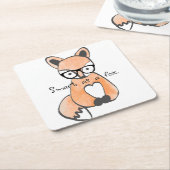 Niedlicher Smart Fox Rechteckiger Pappuntersetzer (angewinkelt)