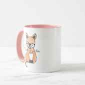 Niedlicher Smart Fox Tasse (Vorderseite Links)