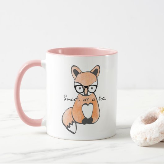Niedlicher Smart Fox Tasse (Mit Donut)