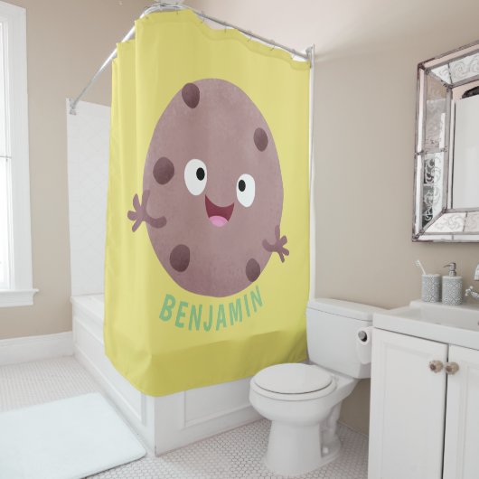 Niedlicher Smart-Schokolade-Chip-Cartoon Duschvorhang (Beispiel)