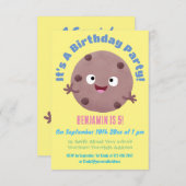 Niedlicher Smart-Schokolade-Chip-Cartoon Einladung (Vorne/Hinten)