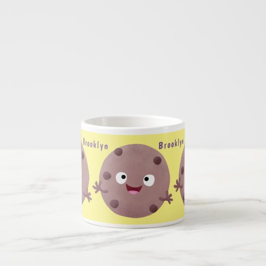 Niedlicher Smart-Schokolade-Chip-Cartoon Espressotasse (Vorderseite)