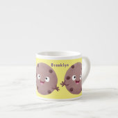 Niedlicher Smart-Schokolade-Chip-Cartoon Espressotasse (Vorderseite Rechts)